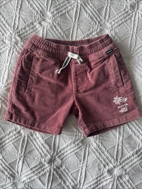 MNSTR Kids | Corduroy Drawstring Shorts | Dusty Rose | Size 2-3T